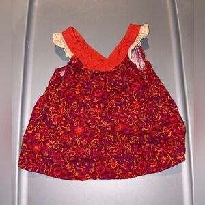 Matilda Jane Kids Floral Blouse in Red and Orange